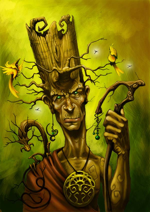 Diseño de personaje de hombre árbol